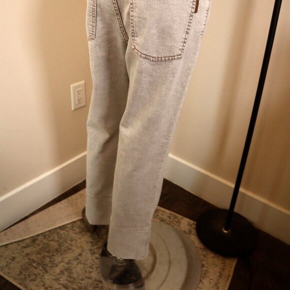 Brunello Cucinelli Monili Tab Jeans Gray Denim Barrel Cuff Kick Flare Size 6 42 - Picture 7 of 11